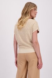 Achterkant van Beige mouwloze trui met print door Libelle voor Dames