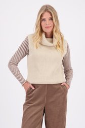 Voorkant van Beige mouwloze trui met rolkraag door Libelle voor Dames