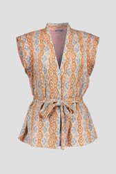Beige mouwloze vest met print van Geisha voor Dames
