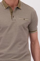 Detail van Beige polo met fijn motief door Dansaert Blue voor Heren