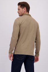 Achterkant van Beige polo met lange mouwen door Dansaert Blue voor Heren