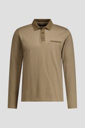 Productfoto 1 van Beige polo met lange mouwen door Dansaert Blue voor Heren