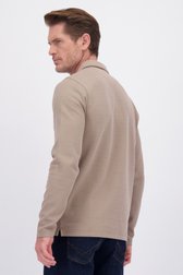 Achterkant van Beige polo met lange mouwen door Dansaert Blue voor Heren