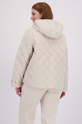 Achterkant van Beige quilted jas met kap door ONLY Carmakoma voor Dames