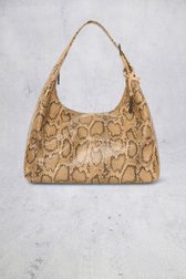 Voorkant van Beige schoudertas met slangenprint door Bulaggi voor Dames
