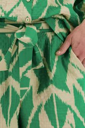 Beige short met groene print van Geisha voor Dames