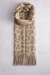 Voorkant van Beige sjaal met luipaardprint door Modeno voor Dames