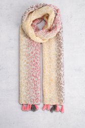 Voorkant van Beige sjaal met luipaardprint door Modeno voor Dames