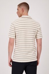 Beige structuurgebreide polo met strepen van ONLY & SONS voor Heren