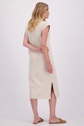 Achterkant van Beige T-shirt kleedje  door Libelle voor Dames