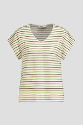 Productfoto 1 van Beige T-shirt met bruine strepen door Libelle voor Dames