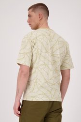 Beige T-shirt met witte print van Casual Five voor Heren