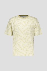 Beige T-shirt met witte print van Casual Five voor Heren