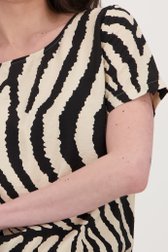 Beige T-shirt met zwart zebra motief van JDY voor Dames