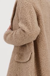 Beige teddy mantel met wol van Opus voor Dames