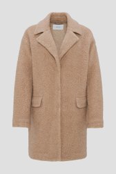 Beige teddy mantel met wol van Opus voor Dames