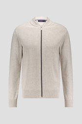 Beige tricot cardigan met rits van Dansaert Blue voor Heren
