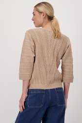 Beige trui met ajourmotief van Liberty Island voor Dames