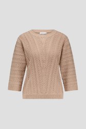 Beige trui met ajourmotief van Liberty Island voor Dames