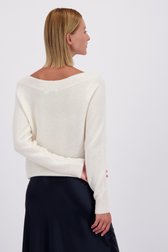Achterkant van Beige trui met boothals door D'Auvry Studio voor Dames