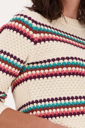 Beige trui met gestreept patroon van Liberty Loving nature voor Dames