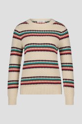 Beige trui met gestreept patroon van Liberty Loving nature voor Dames