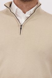 Detail van Beige trui met korte rits door Michaelis voor Heren