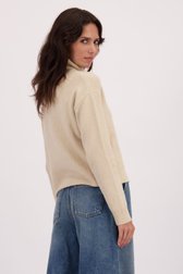 Achterkant van Beige trui met rolkraag door Louise voor Dames
