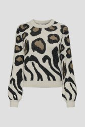 Productfoto 1 van Beige trui met zwarte animal print  door JDY voor Dames
