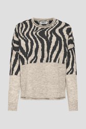 Beige trui met zwarte zebra print van Only Carmakoma voor Dames