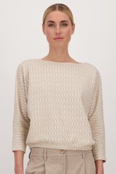 Beige truitje met golvend patroon van Opus voor Dames
