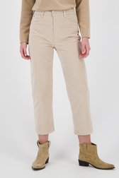 Beige velvet broek - straight fit van Opus voor Dames