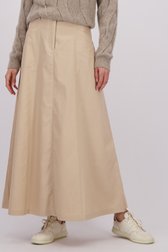 Detail van Beige wijde rok door LŌVING voor Dames