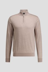 Productfoto 1 van Beige wollen trui met korte rits door Dansaert Black Premium voor Heren