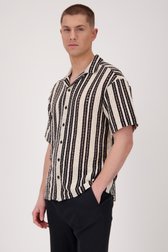 Beige-zwart gehaakt hemd - Regular fit van ONLY & SONS voor Heren