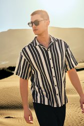 Beige-zwart gehaakt hemd - Regular fit van ONLY & SONS voor Heren