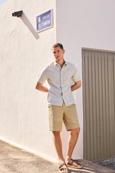 Bermuda beige clair avec taille élastique de Casual Five pour Hommes