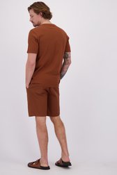 Le dos de Bermuda brun à taille élastique de Ravøtt pour Hommes