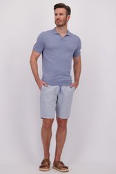 Le devant de Bermuda en lin bleu clair à taille élastique de Upper East pour Hommes