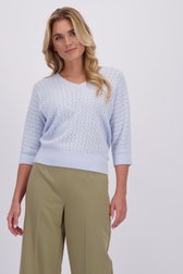 Video van Lichtblauwe trui met driekwartmouwen door Libelle voor Dames