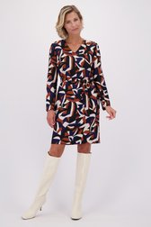 Voorkant van Blauw-bruin kleed met lange mouwen door Claude Arielle voor Dames