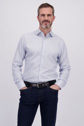 Voorkant van Blauw fijn gestreept hemd - Regular fit  door Dansaert Black Premium voor Heren