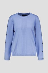 Blauw fijngebreid truitje met detailknopen van Signature voor Dames