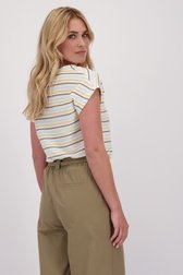 Achterkant van Blauw-geel gestreept T-shirt door Libelle voor Dames