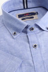 Productfoto 1 van Blauw gemêleerd hemd met korte mouw - Regular fit door Dansaert Blue voor Heren