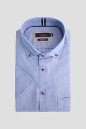 Voorkant van Blauw gemêleerd hemd met korte mouw - Regular fit door Dansaert Blue voor Heren