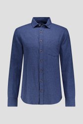 Productfoto 1 van Blauw gemêleerd hemd - Regular fit door Ravøtt voor Heren