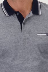 Blauw gemêleerde polo met borstzak van Dansaert Blue voor Heren