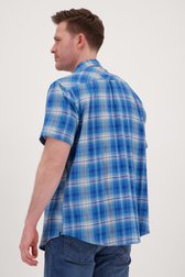 Blauw geruit hemd met cargozakken - Regular fit van Ravøtt voor Heren