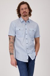Blauw gestreept hemd met korte mouw - Regular fit van Bluefields voor Heren